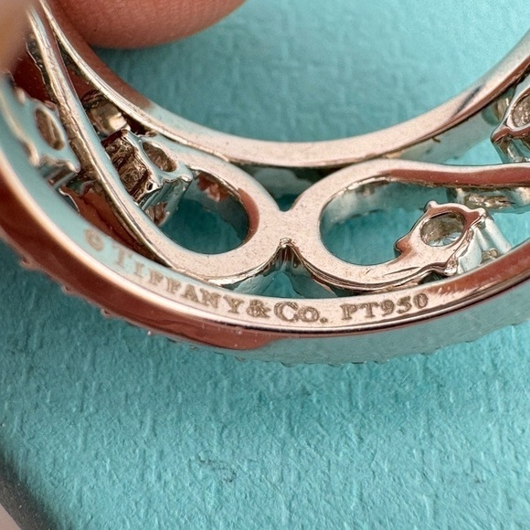 RARE Tiffany & Co. Diamond Enchant Scroll Ring in Platinum Retired 1.3 TCW - Picture 7 of 9